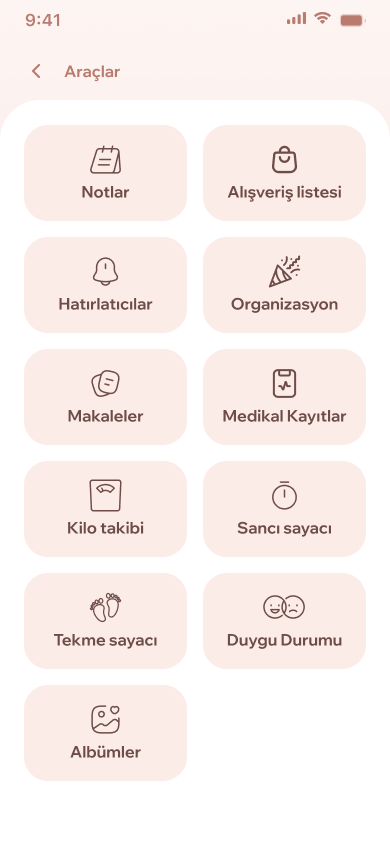 Tools screen
